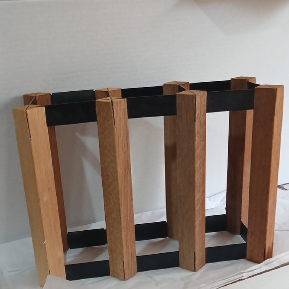 Banrock Station Vintage Wood and Black Metal Wine Rack